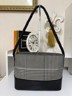 Vintage Lauren Ralph Lauren Black & White Houndstooth Shoulder Bag